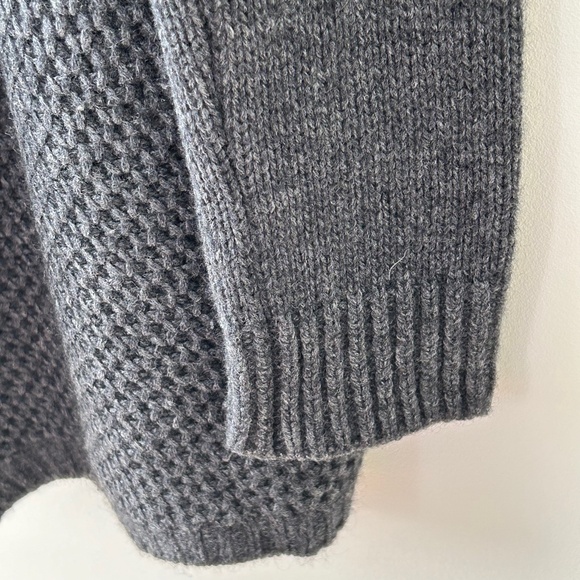 Vince Gray Wool Yak Textured Honeycomb Chunky Knit Open Cardigan - Picture 7 of 16